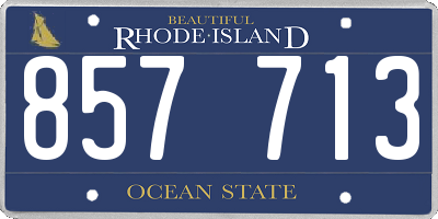 RI license plate 857713