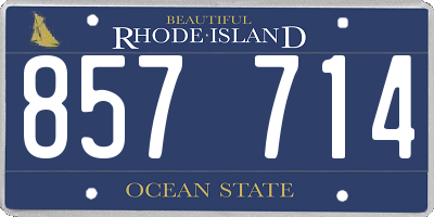 RI license plate 857714