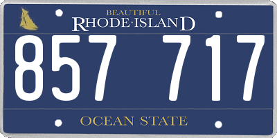 RI license plate 857717