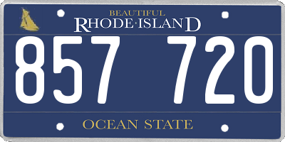 RI license plate 857720