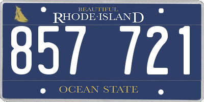 RI license plate 857721