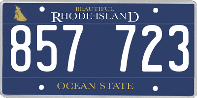 RI license plate 857723