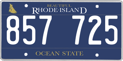 RI license plate 857725