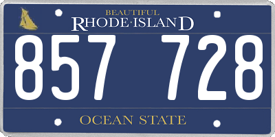 RI license plate 857728