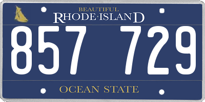 RI license plate 857729