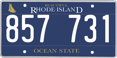 RI license plate 857731