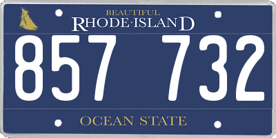 RI license plate 857732