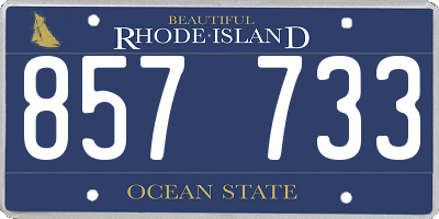 RI license plate 857733