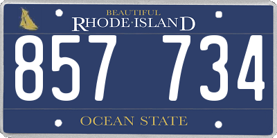 RI license plate 857734