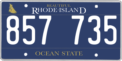 RI license plate 857735