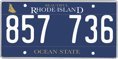 RI license plate 857736