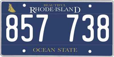 RI license plate 857738