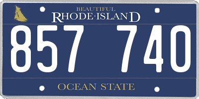RI license plate 857740
