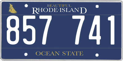 RI license plate 857741