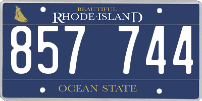 RI license plate 857744