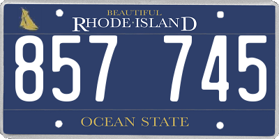 RI license plate 857745