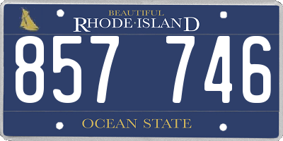 RI license plate 857746
