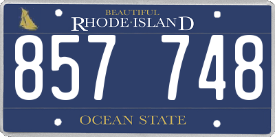 RI license plate 857748