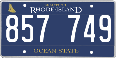 RI license plate 857749