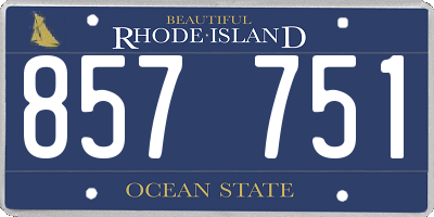 RI license plate 857751