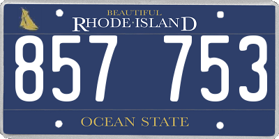 RI license plate 857753
