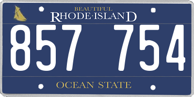 RI license plate 857754