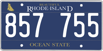 RI license plate 857755