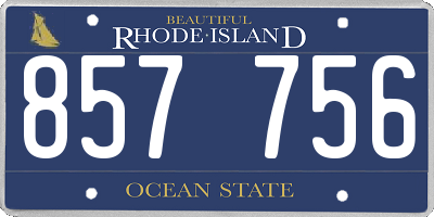 RI license plate 857756