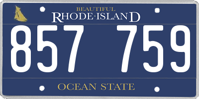 RI license plate 857759