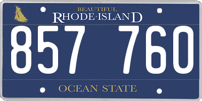 RI license plate 857760