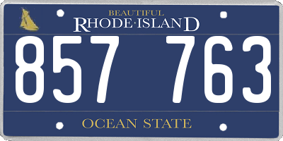 RI license plate 857763