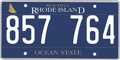 RI license plate 857764