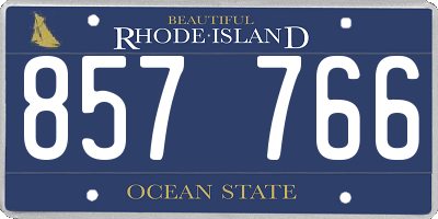 RI license plate 857766