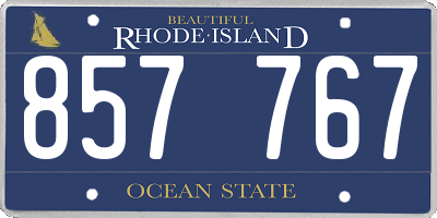 RI license plate 857767