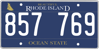 RI license plate 857769