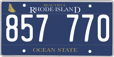 RI license plate 857770
