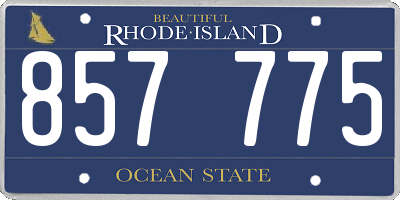 RI license plate 857775