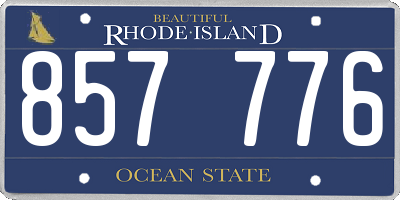 RI license plate 857776