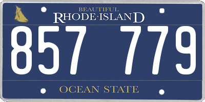 RI license plate 857779