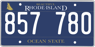 RI license plate 857780