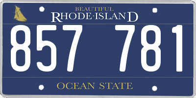 RI license plate 857781