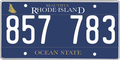RI license plate 857783