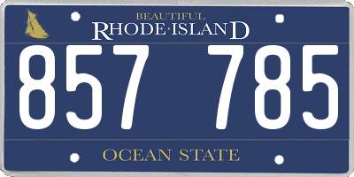 RI license plate 857785