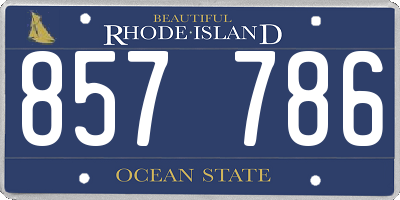RI license plate 857786