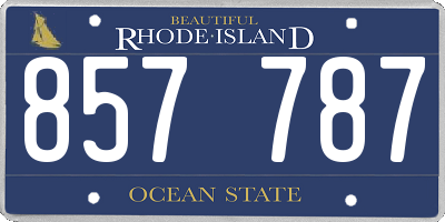 RI license plate 857787