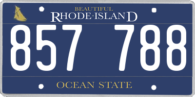 RI license plate 857788