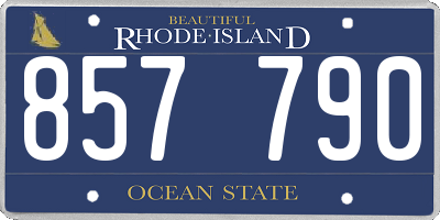 RI license plate 857790