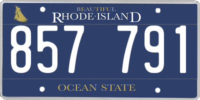 RI license plate 857791