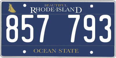 RI license plate 857793