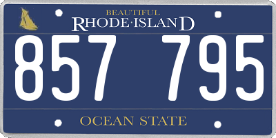 RI license plate 857795